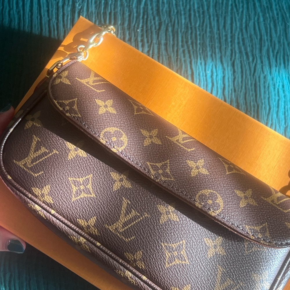 Louis Vuitton Brown and Gold Monogram Clutch